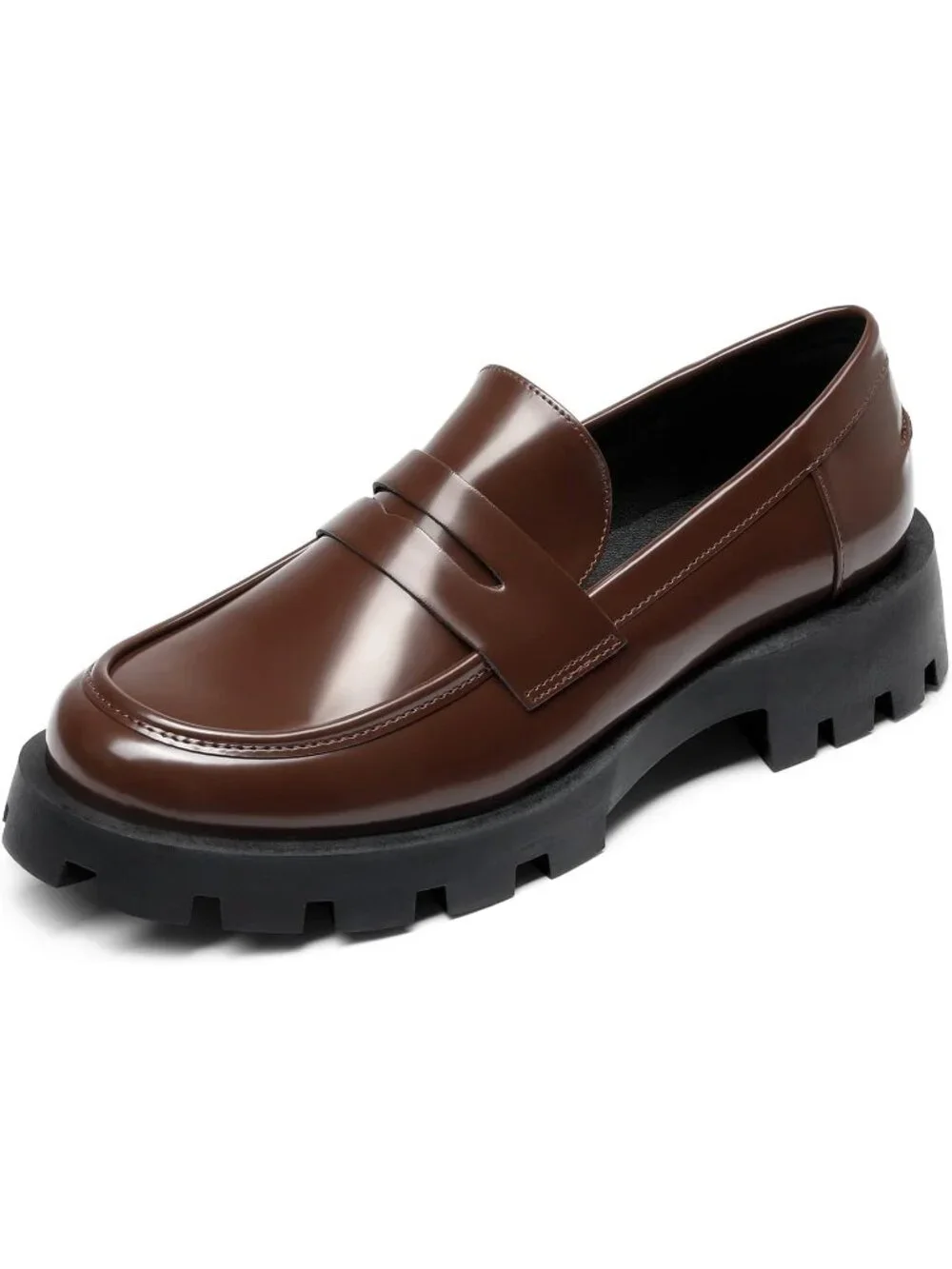 🆕Women's Dark Brown Penny Loafers Platform Chunky  Work Business Casual Shoes
